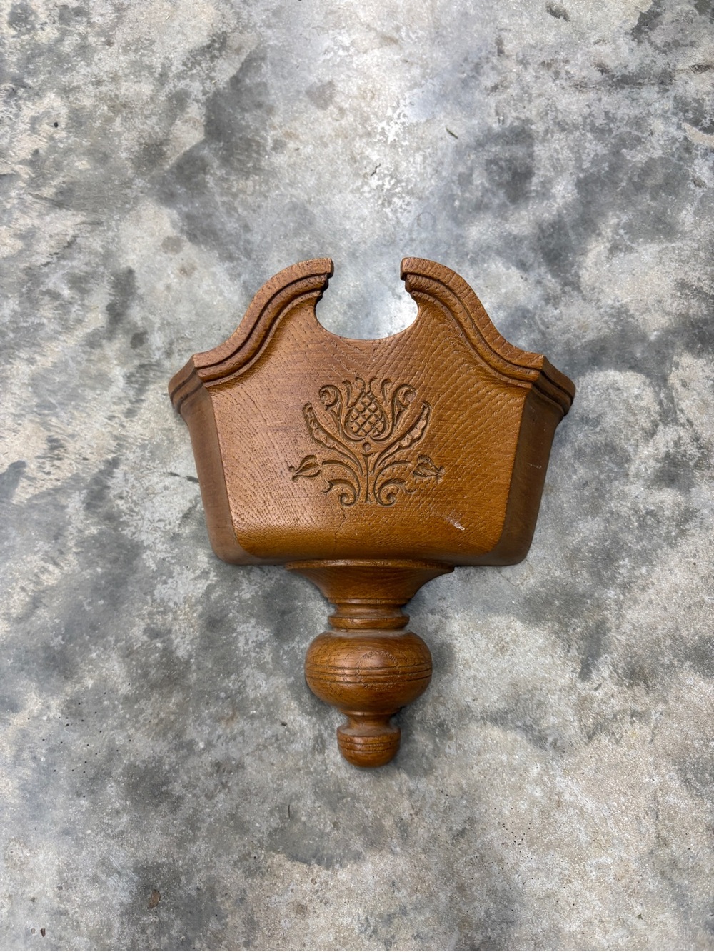 Vintage 1960s Homco Plastic Faux Wood Wall Pocket Planter Decor Colonial Style